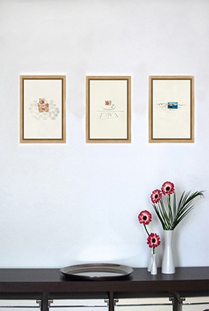Authentic & powerful images | garego Artprints | Buy art online | 3 motifs | Floater frame natural oak | Alder brown | 30 x 20 cm | Jutta Konjer