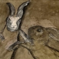 Hasen|garego Artprints | Kunst online | Motiv Hasen-GM-mm-0028 | Manfred Michl | Pastelkreide | Kunstdrucke auf Alu-Dibond und Leinwand | Hasen | Kategorie Figur Tiere