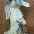 Hase blau garego Kunst Artprints | Motiv Hase-GM-mm-0022 | Hase | auf Alu-Dibond oder Leinwand | im Schattenfugenrahmen | Artdealer | Manfred Michl | Kategorie Figur Tiere |