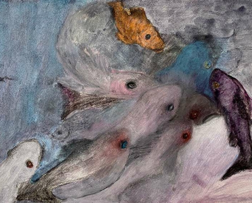 Fische garego Artprints | Motiv Fische-GM-mm-0029 | Kunst für Alle! | Manfred Michl | Kunstdrucke auf Alu-Dibond und Leinwand | Kategorie Figur Tiere | Mischtechnik Pastelkreide | Fische |