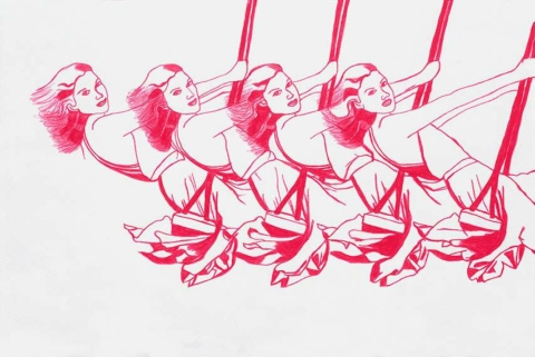 Zeichnung Auf der Schaukel | garego Artprints | on the swing garego Artprints | Gabriela Goronzy | Auf der Schaukel - GM-gg-0201 | Kategorie Figur Mensch