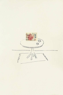 Zeichnung Collage Kaffeetisch | Jutta Konjer | Kategorie Interieur | Collage | garego Artprints