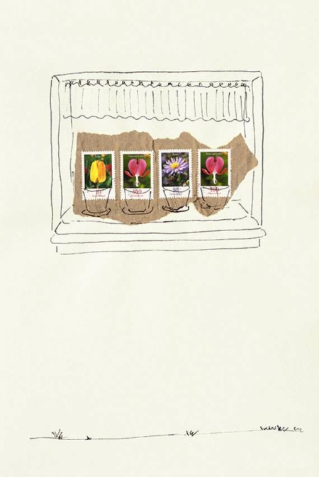 Fensterbank garego Artprints | Jutta Konjer | Kategorie Blumen | Collage | Kunst für Alle! |